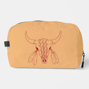 Red Ghost Dance Buffalo tan dopp kit toiletry bag