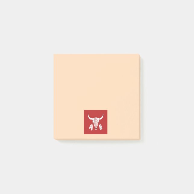 Red Ghost Dance Buffalo tan note pads (Front)