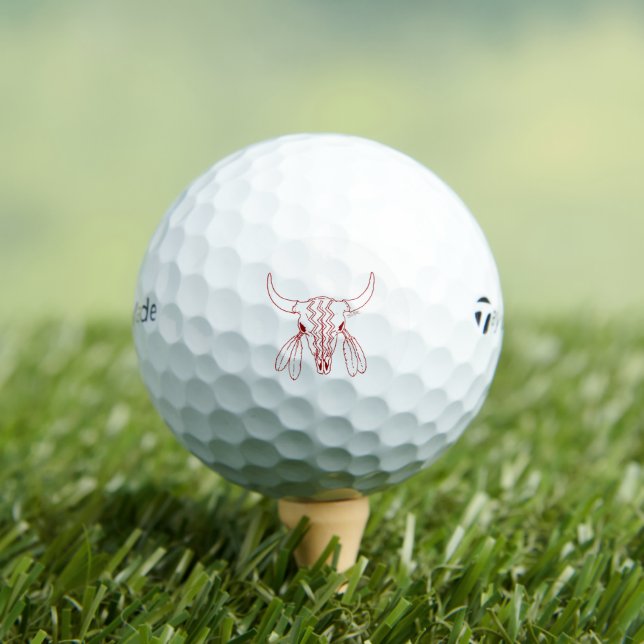 Red Ghost Dance Buffalo Taylor Made golf balls 12 (Insitu Tee)