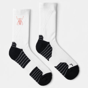 Red Ghost Dance Buffalo white hi performance socks