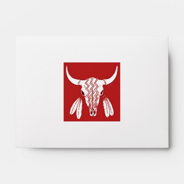 Red Ghost Dance Buffalo white sm envelopes centre (Front)