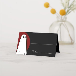 Red Ghost Guest Halloween Wedding Place Card