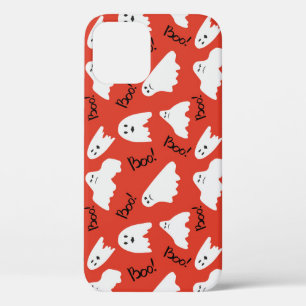 Red Ghosts: Halloween Vintage Pattern iPhone 12 Case