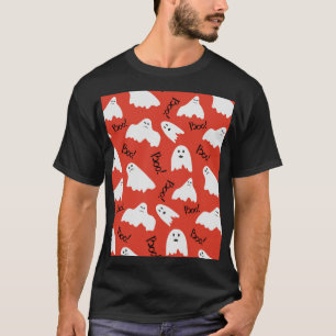 Red Ghosts: Halloween Vintage Pattern T-Shirt