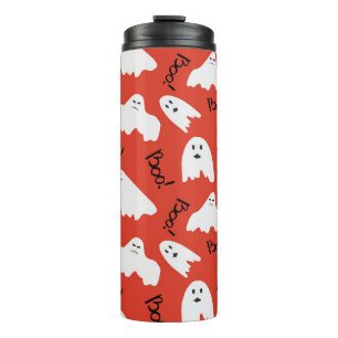 Red Ghosts: Halloween Vintage Pattern Thermal Tumbler