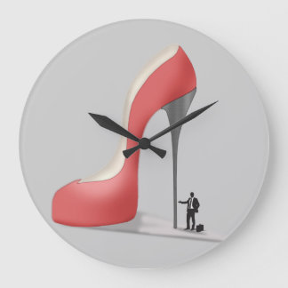 Red Giant Business Stiletto Cartoon Large Clock