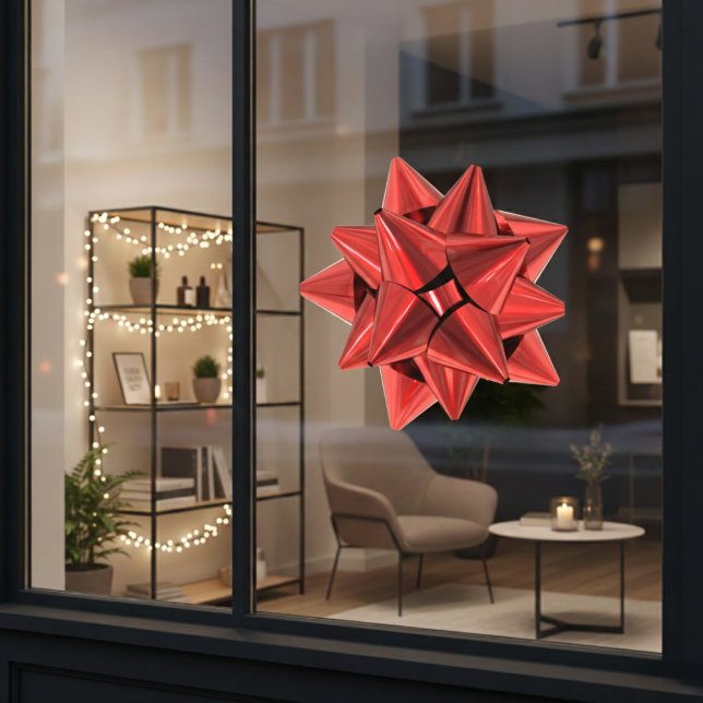 Red Gift Bow Extra Large Window Cling (Red Gift Bow Extra Large Window Cling )
