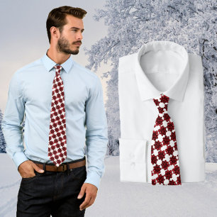 Red Gift Bow Fun Winter Tie