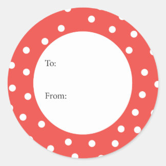 Red Gift Tag with White Dots