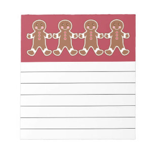 Red Gingerbread Boys Notepad