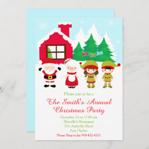 Red Gingerbread House Decorating Christmas Party Invitation