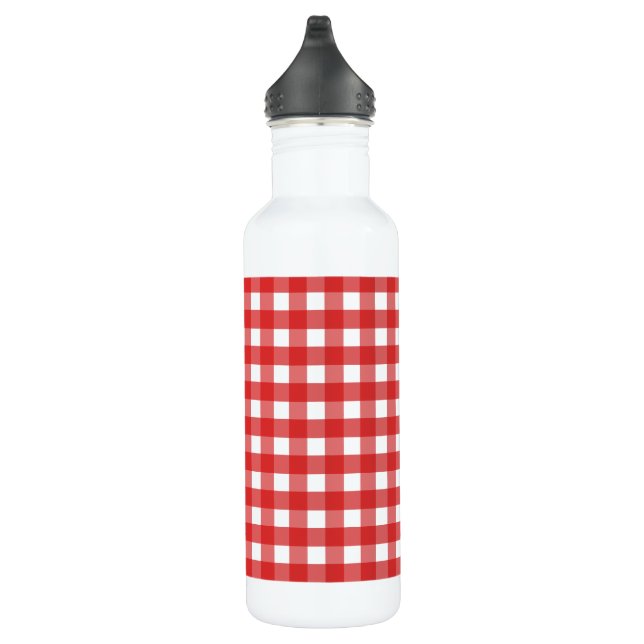 Red gingham 710 ml water bottle (Right)