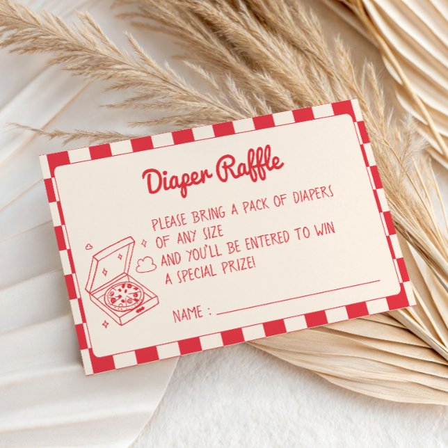 Red Gingham Baby Shower Diaper Raffle Enclosure Card (Creator Uploaded)