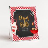 Red Gingham BBQ Baby Shower Diaper Raffle