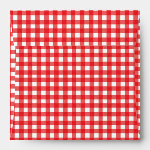 Red Gingham BBQ Chequered Invitation Envelope