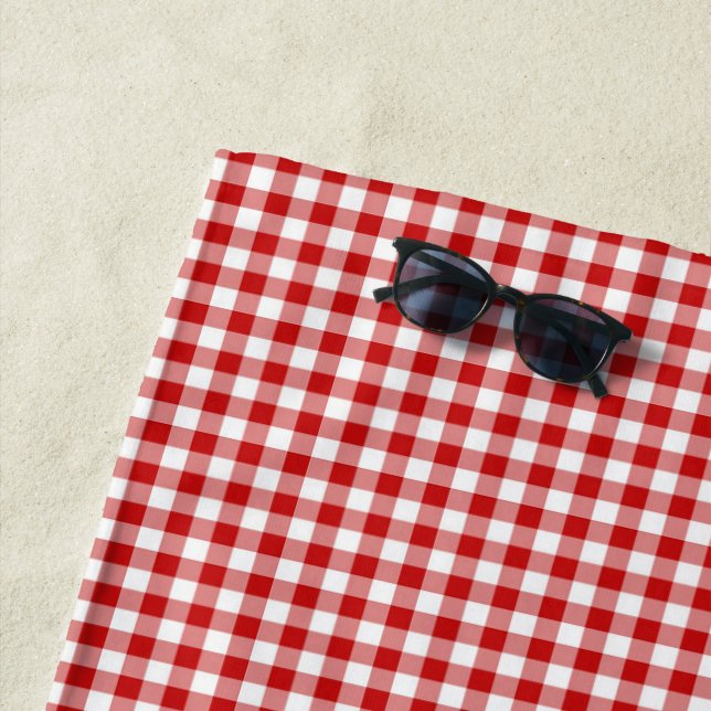 Red Gingham Beach Towel (In Situ)