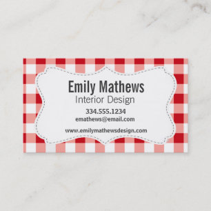 Red Gingham Business Card