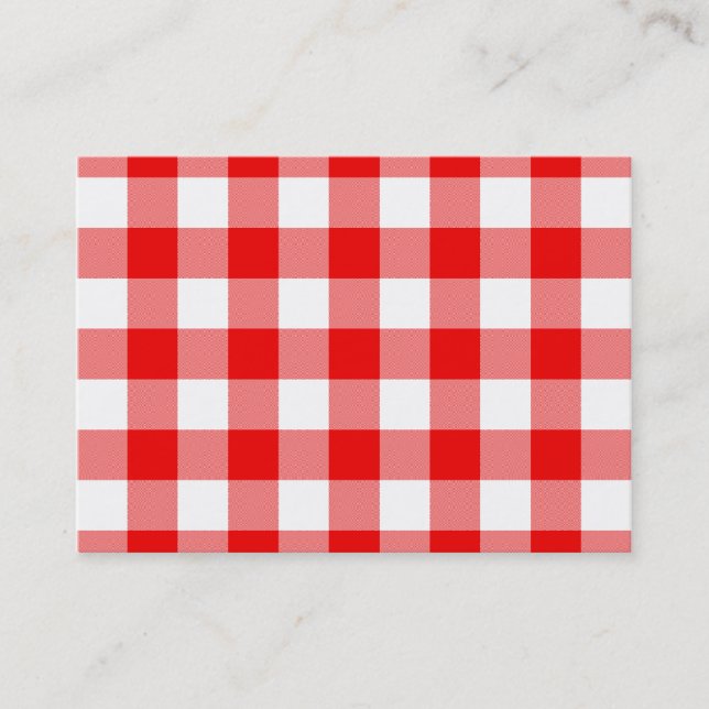 Red Gingham Business Card (Front)