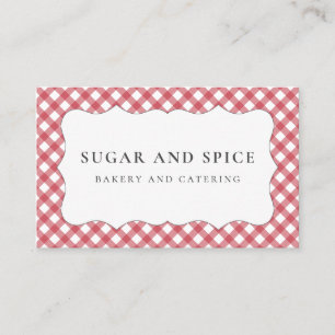 Red Gingham Business Card