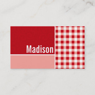 Red Gingham Business Card