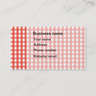 Red Gingham Check Pattern Business Card