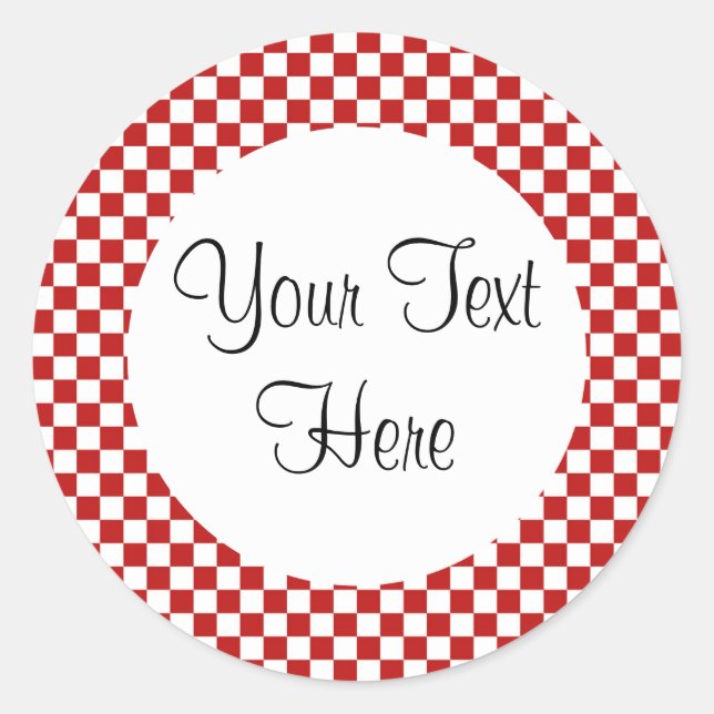 Red Gingham Check Sticker (Front)