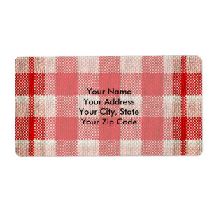 Red Gingham Chequered Pattern Burlap Look