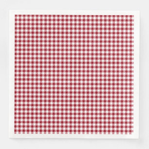 Red Gingham Chequered Plaid Pattern Napkin