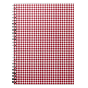 Red Gingham Chequered Plaid Pattern Notebook