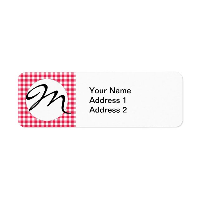 Red Gingham Country Return Address Label (Front)