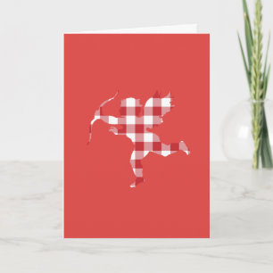 Red Gingham Cupid Holiday Card