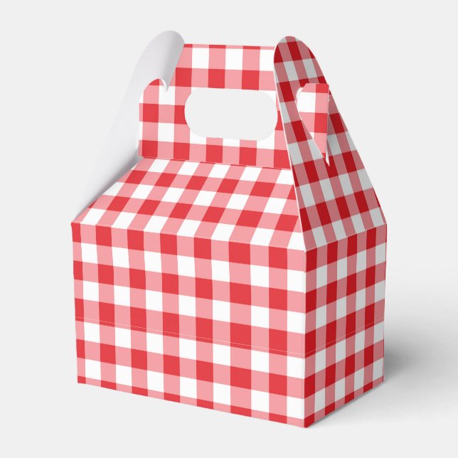 Red Gingham Favour Box (Front Side)
