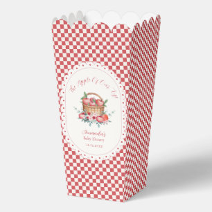 Red Gingham Harvest Apple Baby Shower Popcorn Favour Box