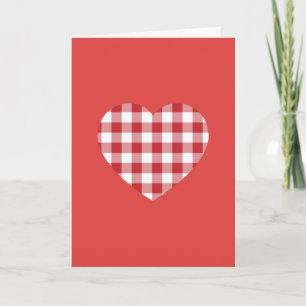 Red Gingham Heart Holiday Card