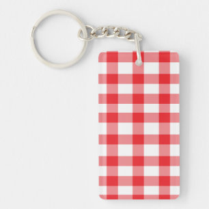 Red Gingham Key Ring