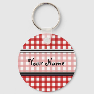 Red Gingham Keychain