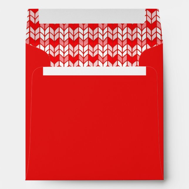 RED GINGHAM KNIT 5.25 Square Envelope / Red (Back (Bottom))