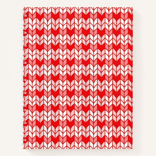 RED GINGHAM KNIT 8.5x11 Spiral Notebook  (Front)
