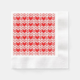 RED GINGHAM KNIT Coined Cocktail Paper Napkins