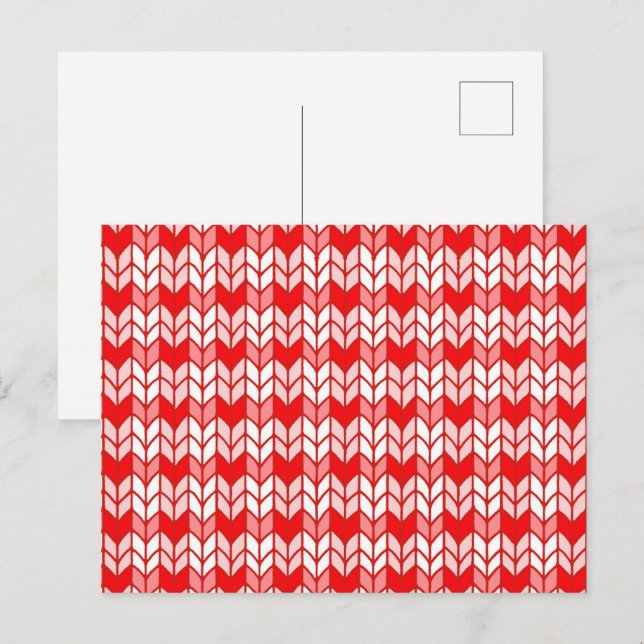 RED GINGHAM KNIT Postcard / Horizontal (Front/Back)