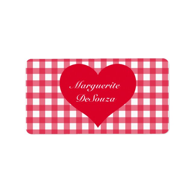 Red Gingham Love Label (Front)