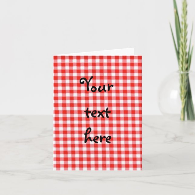 red gingham notecard (Front)