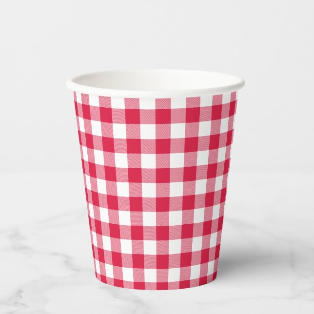 Red Gingham Paper Cups (Front)