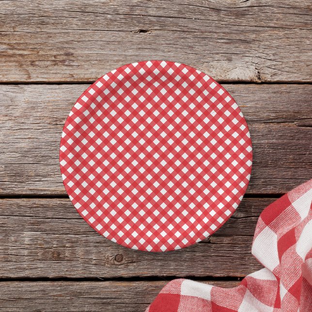 Red Gingham Paper Plate (Creator Uploaded)