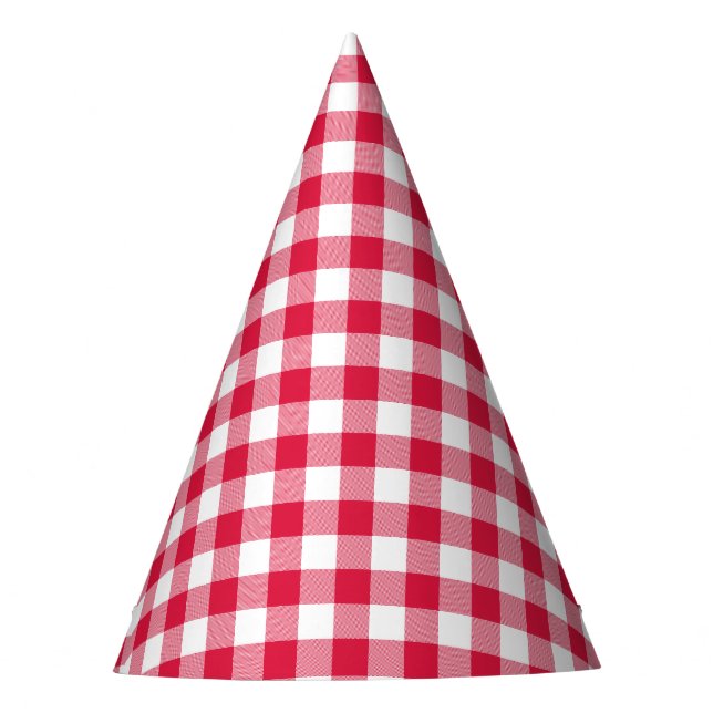 Red Gingham Party Hat (Front)