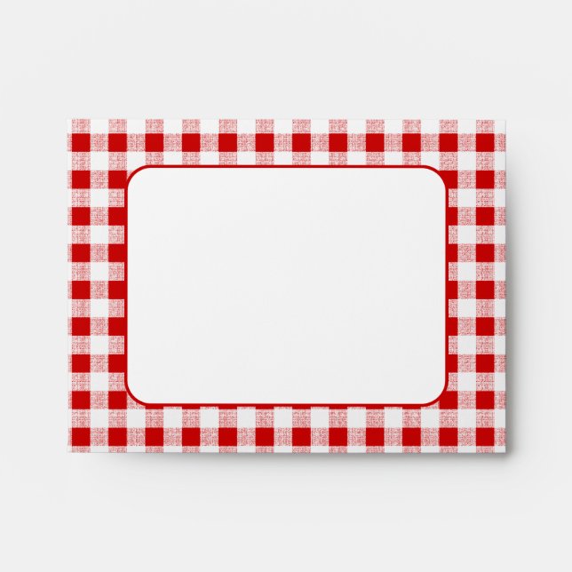 Red Gingham Pattern A2 Envelopes (Front)