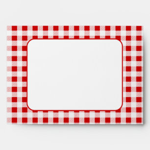 Red Gingham Pattern A7 Envelopes