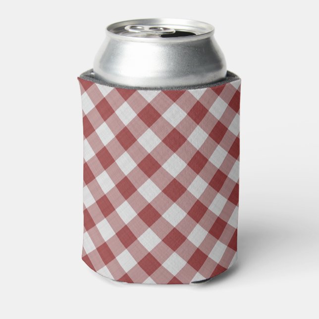 red gingham pattern can cooler (Can Back)