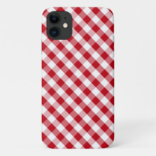 Red Gingham Pattern iPhone 11 Case
