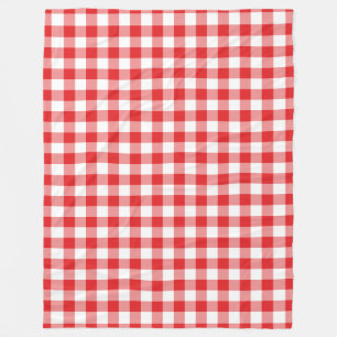 Red Gingham Pattern Fleece Blanket